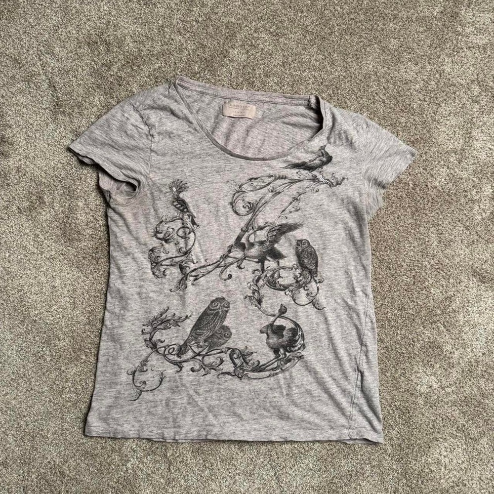 HEATHER GREY ALL SAINTS "BIRDS" RHINESTONE TOP